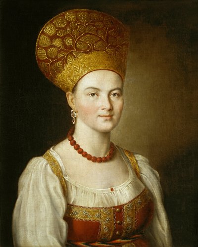 Portrait of an Unknown Woman in Russian Costume by Ivan Petrovich Argunov
